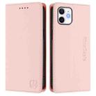 For iPhone 12 mini RC01 Dual-Folded Magnetic Suction RFID Leather Phone Case(Pink) - 2