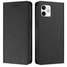 For iPhone 12 mini RC01 Dual-Folded Magnetic Suction RFID Leather Phone Case(Black) - 2