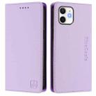 For iPhone 12 mini RC01 Dual-Folded Magnetic Suction RFID Leather Phone Case(Light Purple) - 2