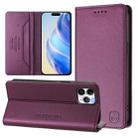 For iPhone 11 Pro Max RC01 Dual-Folded Magnetic Suction RFID Leather Phone Case(Violet) - 1