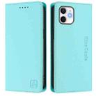 For iPhone 11 RC01 Dual-Folded Magnetic Suction RFID Leather Phone Case(Mint Green) - 2