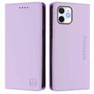 For iPhone 11 RC01 Dual-Folded Magnetic Suction RFID Leather Phone Case(Light Purple) - 2