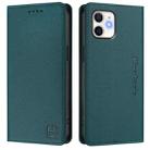 For iPhone 11 RC01 Dual-Folded Magnetic Suction RFID Leather Phone Case(Dark Green) - 2