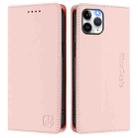 For iPhone 11 Pro RC01 Dual-Folded Magnetic Suction RFID Leather Phone Case(Pink) - 2