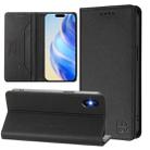 For iPhone X / XS RC01 Dual-Folded Magnetic Suction RFID Leather Phone Case(Black) - 1