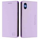 For iPhone X / XS RC01 Dual-Folded Magnetic Suction RFID Leather Phone Case(Light Purple) - 2