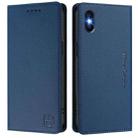 For iPhone X / XS RC01 Dual-Folded Magnetic Suction RFID Leather Phone Case(Dark Blue) - 2