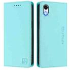 For iPhone XR RC01 Dual-Folded Magnetic Suction RFID Leather Phone Case(Mint Green) - 2