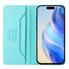 For iPhone XR RC01 Dual-Folded Magnetic Suction RFID Leather Phone Case(Mint Green) - 3