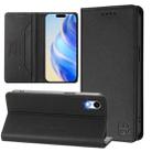 For iPhone XR RC01 Dual-Folded Magnetic Suction RFID Leather Phone Case(Black) - 1