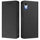 For iPhone XR RC01 Dual-Folded Magnetic Suction RFID Leather Phone Case(Black) - 2