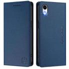 For iPhone XR RC01 Dual-Folded Magnetic Suction RFID Leather Phone Case(Dark Blue) - 2