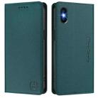 For iPhone XS Max RC01 Dual-Folded Magnetic Suction RFID Leather Phone Case(Dark Green) - 2