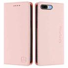 For iPhone 7 Plus / 8 Plus RC01 Dual-Folded Magnetic Suction RFID Leather Phone Case(Pink) - 2