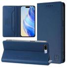 For iPhone 7 Plus / 8 Plus RC01 Dual-Folded Magnetic Suction RFID Leather Phone Case(Dark Blue) - 1