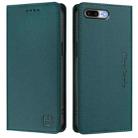 For iPhone 7 Plus / 8 Plus RC01 Dual-Folded Magnetic Suction RFID Leather Phone Case(Dark Green) - 2