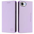 For iPhone 16e RC01 Dual-Folded Magnetic Suction RFID Leather Phone Case(Light Purple) - 2