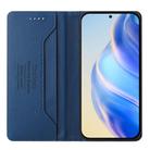 For iPhone 16e RC01 Dual-Folded Magnetic Suction RFID Leather Phone Case(Dark Blue) - 3