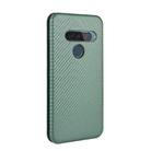 For LG G8s ThinQ Carbon Fiber Texture Horizontal Flip TPU + PC + PU Leather Case with Card Slot(Green) - 3
