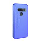 For LG G8s ThinQ Carbon Fiber Texture Horizontal Flip TPU + PC + PU Leather Case with Card Slot(Blue) - 3