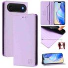 For iPhone Air RC01 Dual-Folded Magnetic Suction RFID Leather Phone Case(Light Purple) - 1