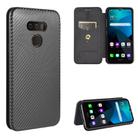 For LG Harmony 4 Carbon Fiber Texture Horizontal Flip TPU + PC + PU Leather Case with Card Slot(Black) - 1