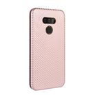 For LG Harmony 4 Carbon Fiber Texture Horizontal Flip TPU + PC + PU Leather Case with Card Slot(Pink) - 2