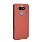For LG K31 Carbon Fiber Texture Horizontal Flip TPU + PC + PU Leather Case with Card Slot(Brown) - 3