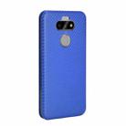 For LG K31 Carbon Fiber Texture Horizontal Flip TPU + PC + PU Leather Case with Card Slot(Blue) - 3