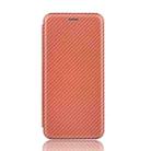 For LG K40S Carbon Fiber Texture Horizontal Flip TPU + PC + PU Leather Case with Card Slot(Brown) - 2