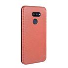 For LG K40S Carbon Fiber Texture Horizontal Flip TPU + PC + PU Leather Case with Card Slot(Brown) - 3