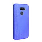 For LG K40S Carbon Fiber Texture Horizontal Flip TPU + PC + PU Leather Case with Card Slot(Blue) - 3