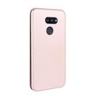 For LG K40S Carbon Fiber Texture Horizontal Flip TPU + PC + PU Leather Case with Card Slot(Pink) - 3