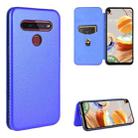 For LG K41S / K51S Carbon Fiber Texture Horizontal Flip TPU + PC + PU Leather Case with Card Slot(Blue) - 1