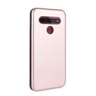 For LG K41S / K51S Carbon Fiber Texture Horizontal Flip TPU + PC + PU Leather Case with Card Slot(Pink) - 3