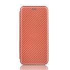 For LG K50S Carbon Fiber Texture Horizontal Flip TPU + PC + PU Leather Case with Card Slot(Brown) - 2