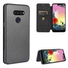 For LG K50S Carbon Fiber Texture Horizontal Flip TPU + PC + PU Leather Case with Card Slot(Black) - 1