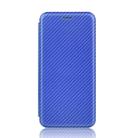 For LG K50S Carbon Fiber Texture Horizontal Flip TPU + PC + PU Leather Case with Card Slot(Blue) - 2