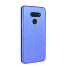 For LG K50S Carbon Fiber Texture Horizontal Flip TPU + PC + PU Leather Case with Card Slot(Blue) - 3