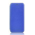 For LG K51 / Q51 Carbon Fiber Texture Horizontal Flip TPU + PC + PU Leather Case with Card Slot(Blue) - 1