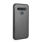 For LG K61 / Q61 Carbon Fiber Texture Horizontal Flip TPU + PC + PU Leather Case with Card Slot(Black) - 2