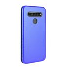 For LG K61 / Q61 Carbon Fiber Texture Horizontal Flip TPU + PC + PU Leather Case with Card Slot(Blue) - 3