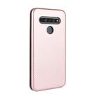 For LG K61 / Q61 Carbon Fiber Texture Horizontal Flip TPU + PC + PU Leather Case with Card Slot(Pink) - 2