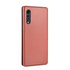 For LG Velvet Carbon Fiber Texture Horizontal Flip TPU + PC + PU Leather Case with Card Slot(Brown) - 3