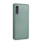 For LG Velvet Carbon Fiber Texture Horizontal Flip TPU + PC + PU Leather Case with Card Slot(Green) - 3
