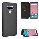 For LG Style 3 L-41 Carbon Fiber Texture Horizontal Flip TPU + PC + PU Leather Case with Card Slot(Black) - 1