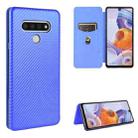 For LG Stylo 6 Carbon Fiber Texture Horizontal Flip TPU + PC + PU Leather Case with Card Slot(Blue) - 1