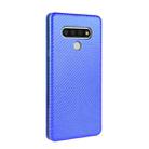 For LG Stylo 6 Carbon Fiber Texture Horizontal Flip TPU + PC + PU Leather Case with Card Slot(Blue) - 2