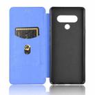 For LG Stylo 6 Carbon Fiber Texture Horizontal Flip TPU + PC + PU Leather Case with Card Slot(Blue) - 3