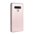 For LG Stylo 6 Carbon Fiber Texture Horizontal Flip TPU + PC + PU Leather Case with Card Slot(Pink) - 3
